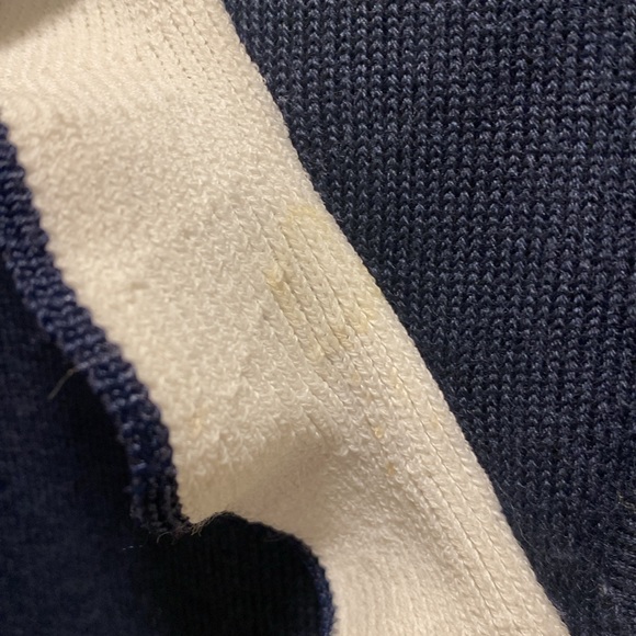 Tory Burch Sport Performance Cashmere Ruffle Half-Zip Sweater - Navy XL * read - Picture 15 of 15